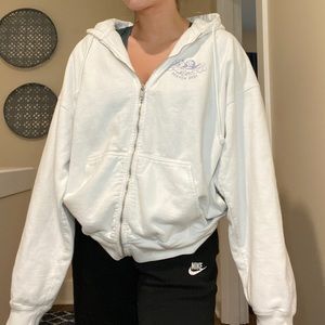 Heaven sent white zip up brandy Melville